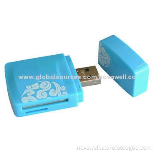 USB2.0 Multi-card Reader, Supports SD/SDHC/Micro SD/T-flash/MS/MS Pro, 3-in-1